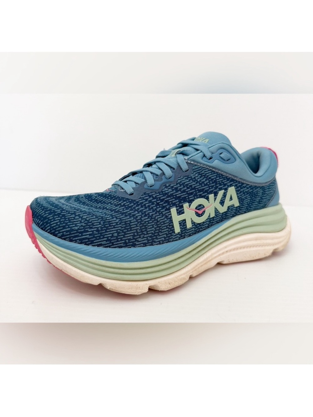 Hoka Gaviota 5 Alpine Blue Jadeite Stability Running Shoes Size 8